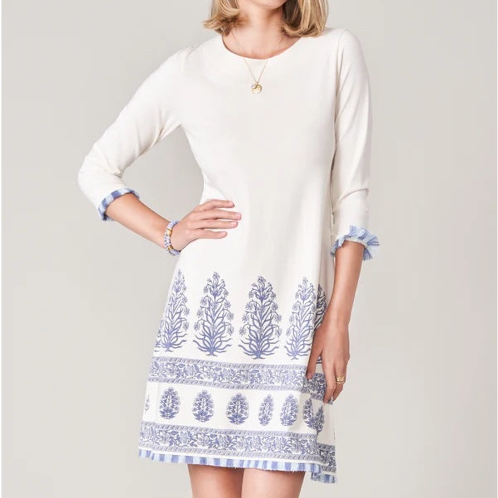 Spartina 449, Island Fringe dress with blue details